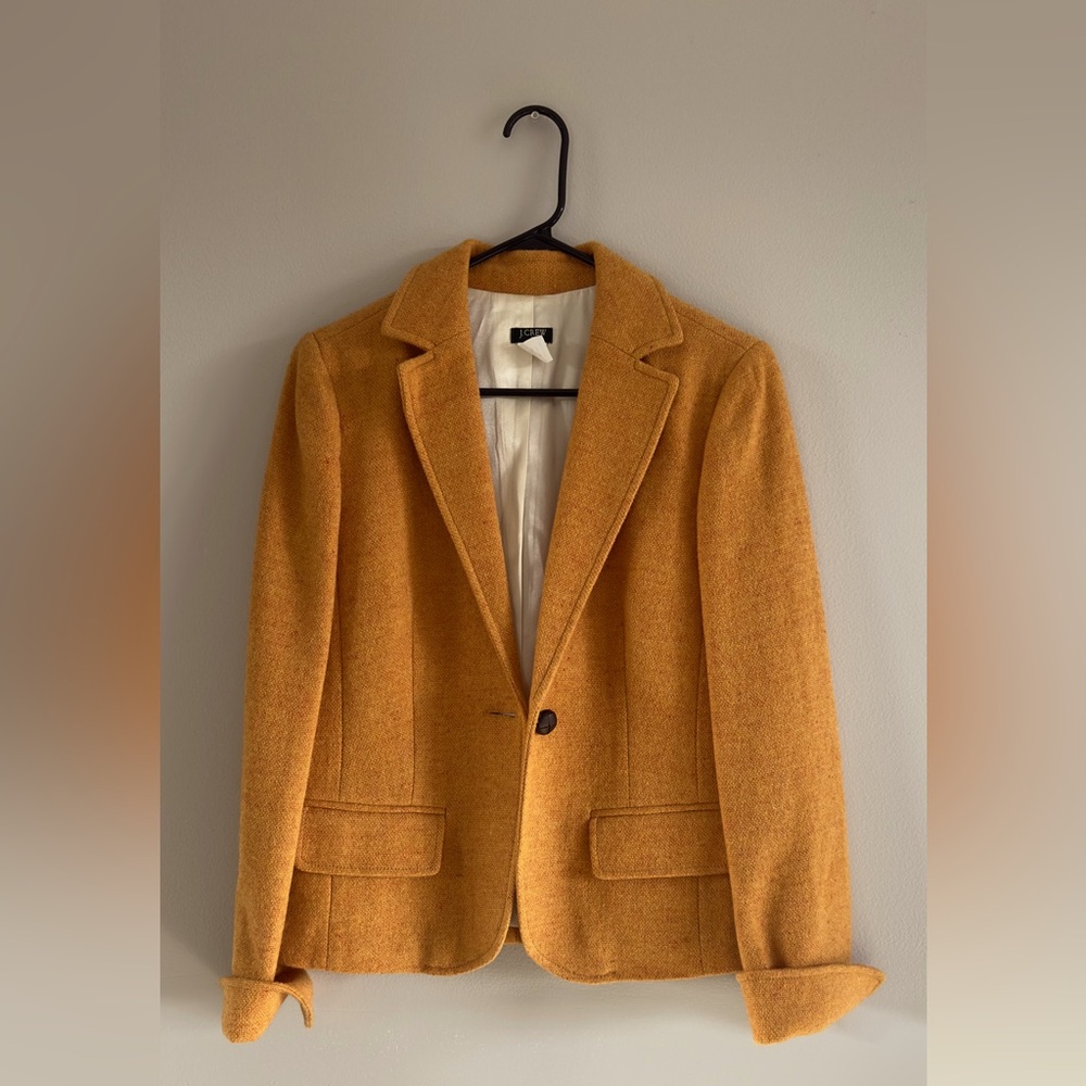 J Crew Mustard Yellow 100% Wool Jacket